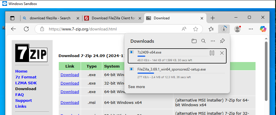 Windows Sandbox example