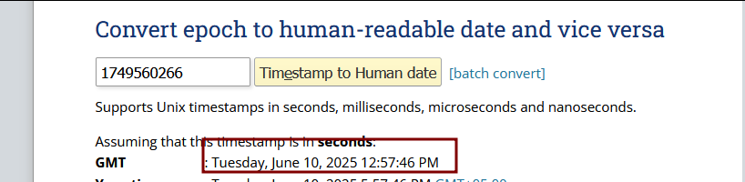 Convert to human date and time